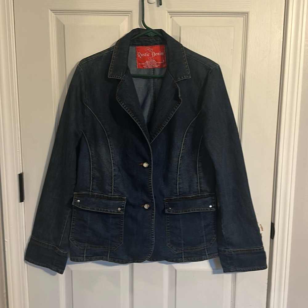 Ladies 2 Button Denim Jacket